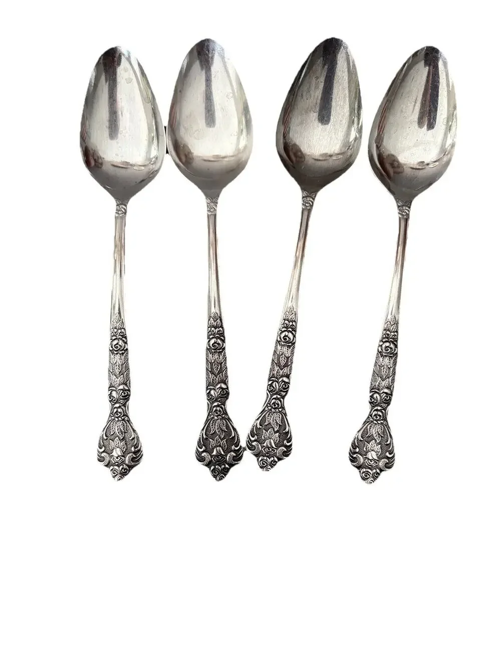 Set of 4 MSI Japan VERSAILLES Stainless Place Spoons Floral Vintage